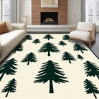 Forest Green Pine Tree Scatter Rug