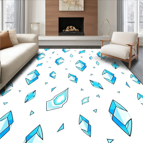 Aqua Faceted Crystal Scatter Rug