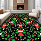 Cute Red Fox Christmas Garland Rug