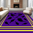 Bold Purple Bird Silhouette Scatter Rug