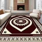 Deep Burgundy Floral Diamond Medallion Rug