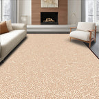Earthy Crimson Curved Line Art Rug
