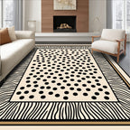 Black Dot Cream Zebra Border Rug