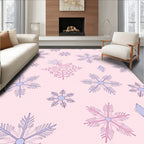 Whimsical Pink Lavender Snowflake Scatter Rug