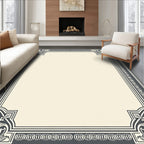 Classic Ivory Charcoal Corner Scroll Rug