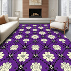 Vintage Purple Floral Lattice Rug