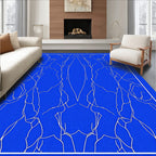 Blue Abstract Organic Linear Rug