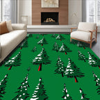 Emerald Forest Pine Trees Rug