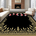 Festive Red Striped Stockings Garland Rug