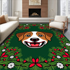 Festive Dog Holiday Garland Rug