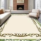 Gilded Brown Ivy Cream Border Rug