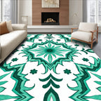 Emerald Floral Medallion Mosaic Rug