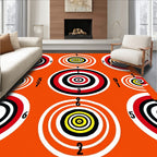 Bold Orange Concentric Circles Rug