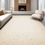 Light Gold Ornate Floral Scroll Rug