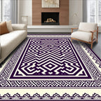 Deep Purple Geometric Maze Rectangle Rug