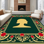 Gold Silhouette Botanical Frame Rug