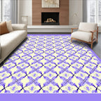 Pale Lilac Geometric Diamond Lattice Rug