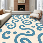 Aqua Swirl Organic Scroll Rug