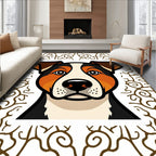 Rustic Brown Dog Portrait Frame Rug