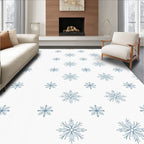 Light Blue Snowflake All Over Rug