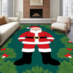 Festive Santa Claus Evergreen Garland Rug