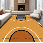 Realistic Wood Basketball Court Area Rug