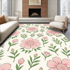 Pink Floral Garden Branches Rug