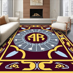 Crimson Yellow Medallion Floral Rug