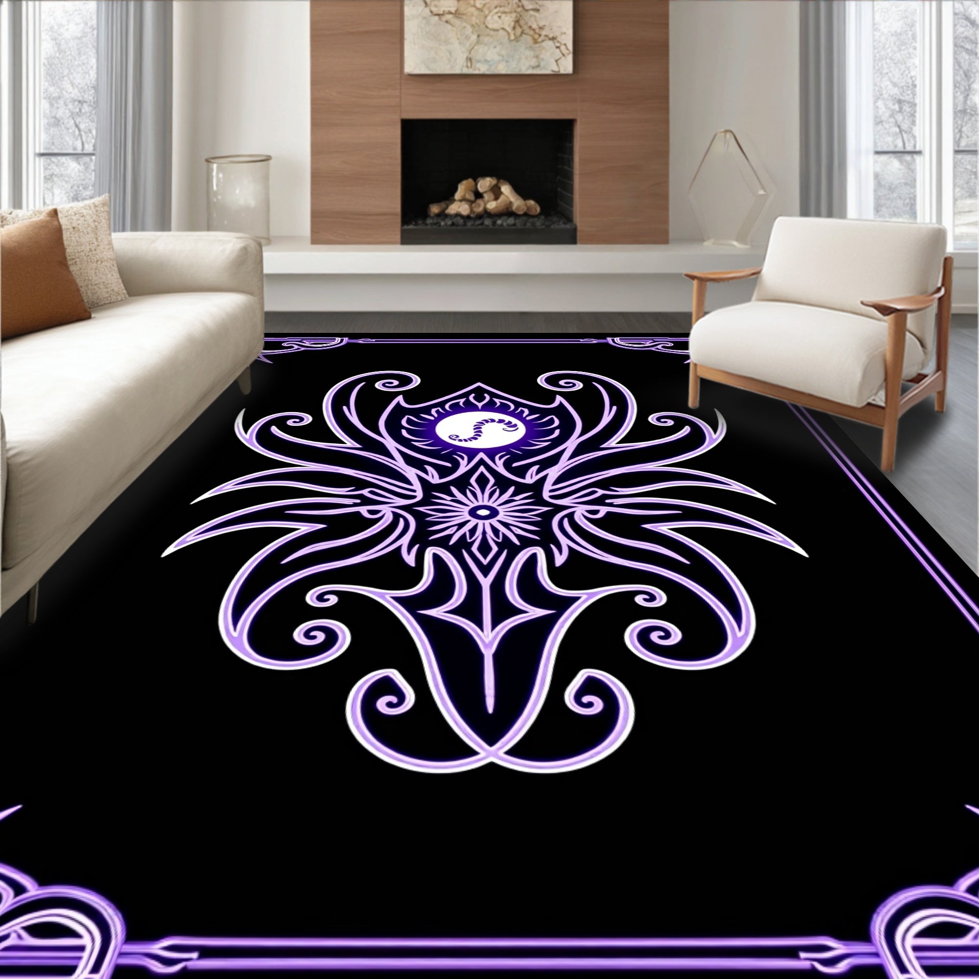 Mystic Violet Ornamental Creature Rug