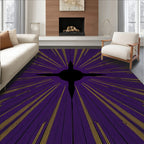 Radiating Purple Gold Starburst Rug