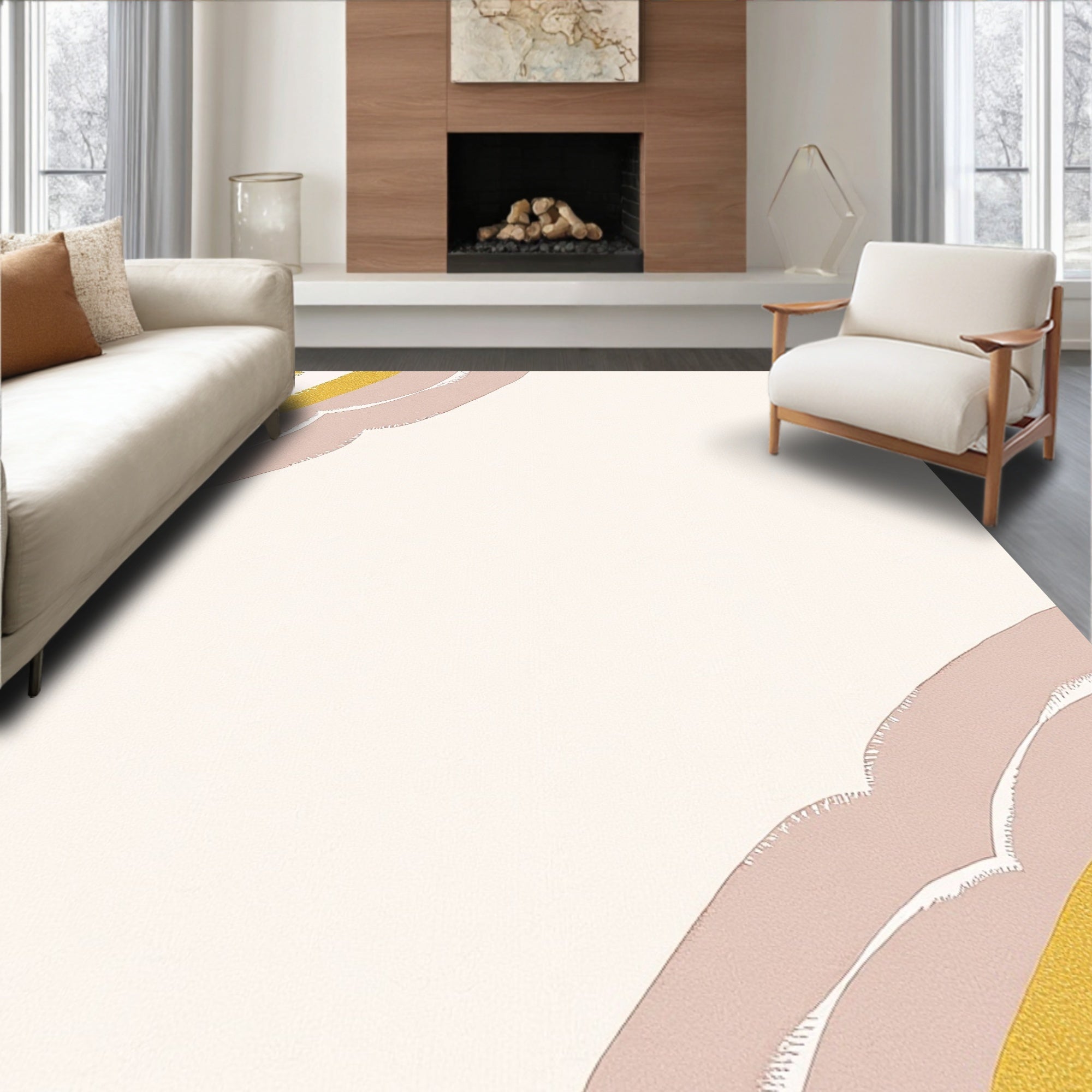 Golden Blush Gentle Arc Rug