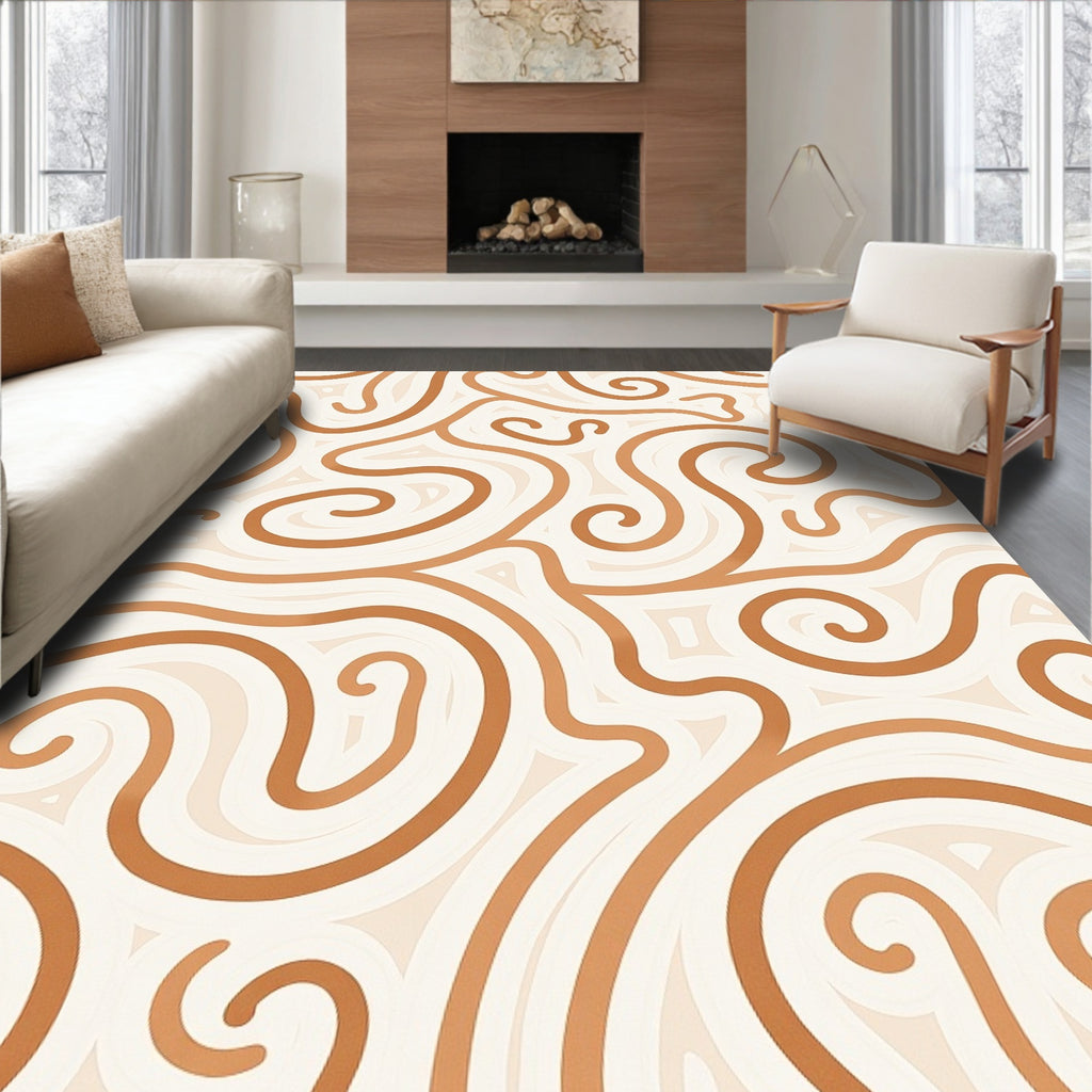Copper Swirl Organic Flow Rug