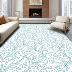 Teal Swirling Vine Flourish Rug