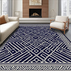 Navy Geometric Maze Delight Rug