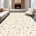 Cream Black Gold Polka Dot Scatter Rug