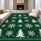 White Evergreen Snowflake Harmony Rug