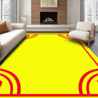 Vibrant Yellow Red Numbered Corners Rug