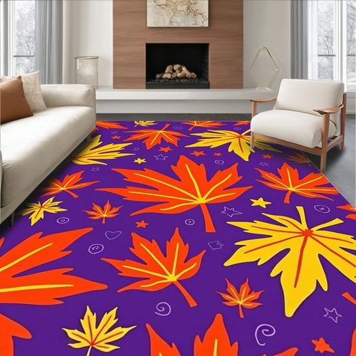 Autumn Maple Leaf Scatter Print Rug