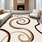 Earthy Brown Swirl Arabesque Rug
