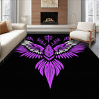 Vibrant Purple Winged Creature Art Rug