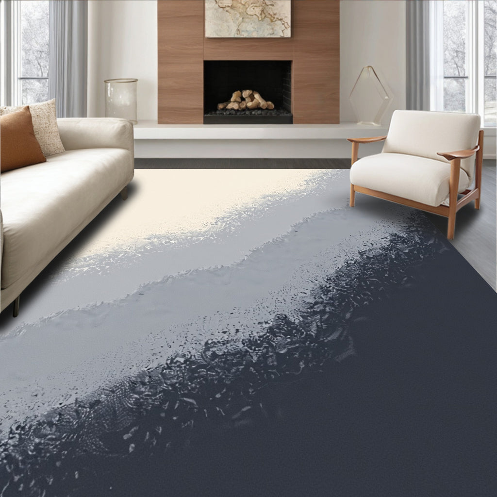 Graduated Grey Textured Layers Rug