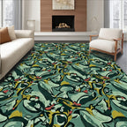 Abstract Swirl Emerald Botanical Rug