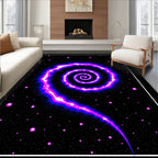 Vivid Neon Cosmic Spiral Nebula Rug