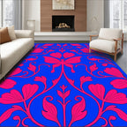 Vibrant Fuchsia Floral Butterfly Vine Rug