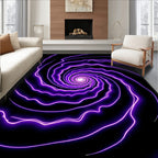 Vibrant Purple Swirl Vortex Rug
