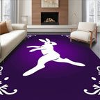 White Rabbit Purple Floral Corner Rug