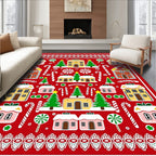 Christmas Village Candy Cane Forest Red Rug