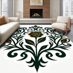 Deep Emerald Foliate Bloom Rug