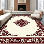 Crimson Ornamental Floral Medallion Rug