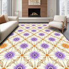 Retro Starburst Purple Orange Medallion Rug